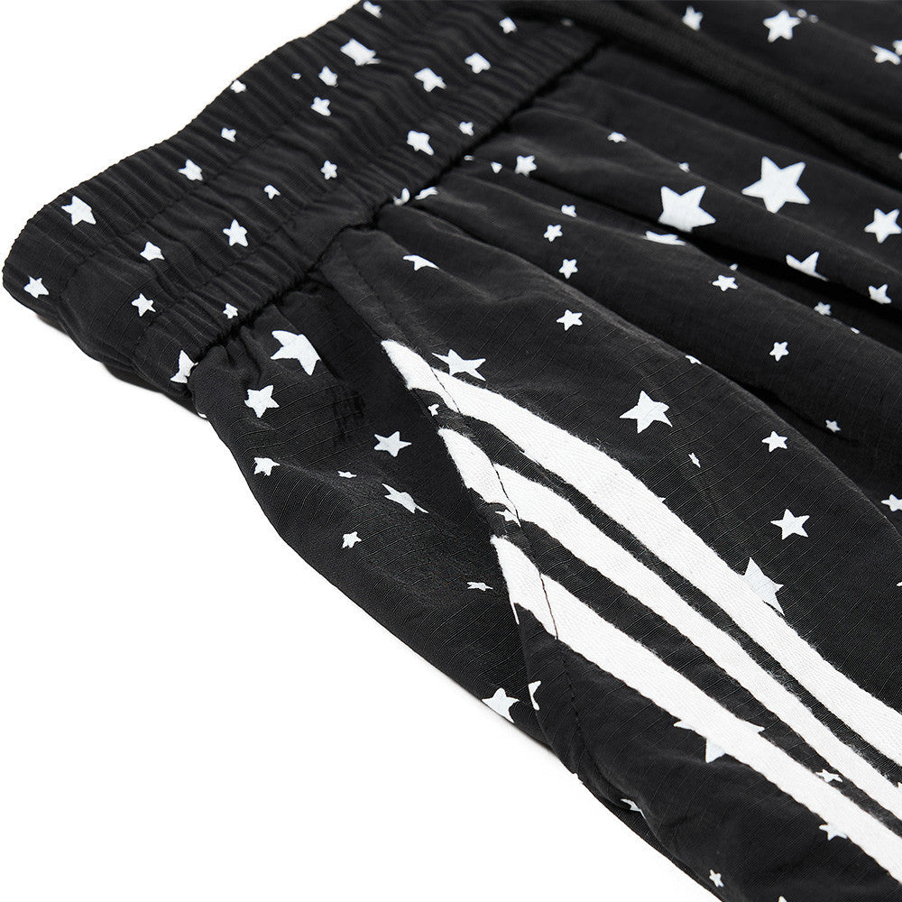 Starry Sky Three Bar Wide Leg Curved Knife Pants